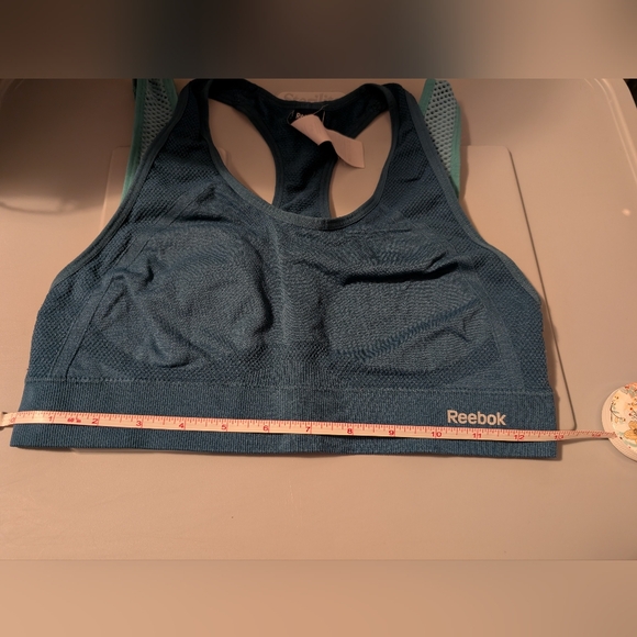 🚩FREE WITH ANY PURCHASE! Reebok Teal Blue Racerback Sports Bra Large - Picture 9 of 9